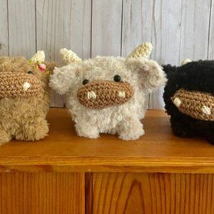 Mini cow stuffed animal, Heiland cow stuffy,